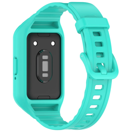 For Samsung Galaxy Fit 3 Solid Color Integrated TPU Watch Band(Cyan) by buy2fix