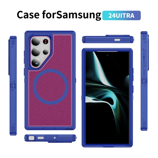 For Samsung Galaxy S24 5G Guard Magsafe Magnetic Frosted Phone Case(Blue+Rose Red) by buy2fix