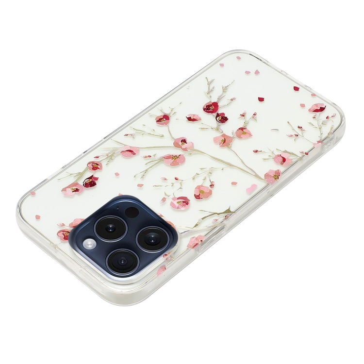 For iPhone 16 Pro Colorful Painting Pattern TPU Phone Case(Red Flowers) by buy2fix
