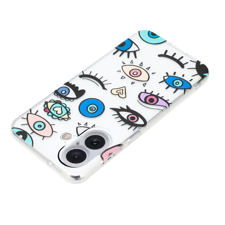 For iPhone 16 Plus Colorful Painting Pattern TPU Phone Case(Eye Monster) by buy2fix