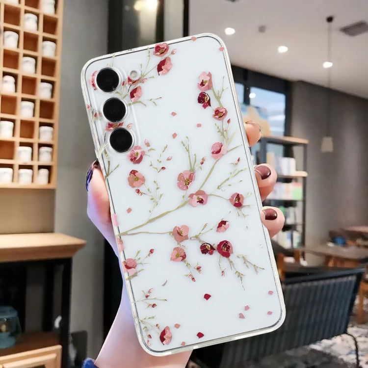 For Samsung Galaxy S23 5G Colorful Painting Pattern TPU Phone Case(Red Flowers) by buy2fix