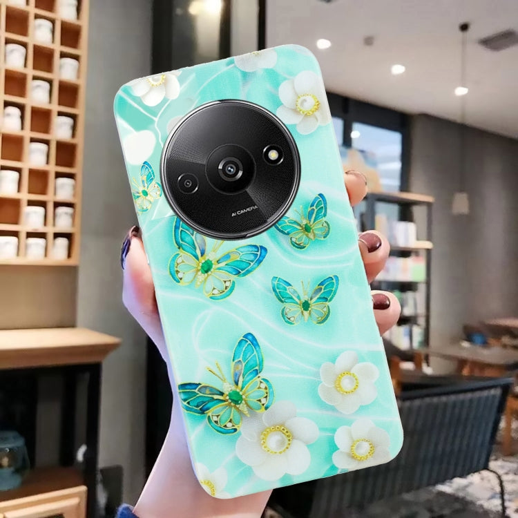 For Xiaomi Redmi A3 Colorful Painting Pattern TPU Phone Case(Butterflies) by buy2fix