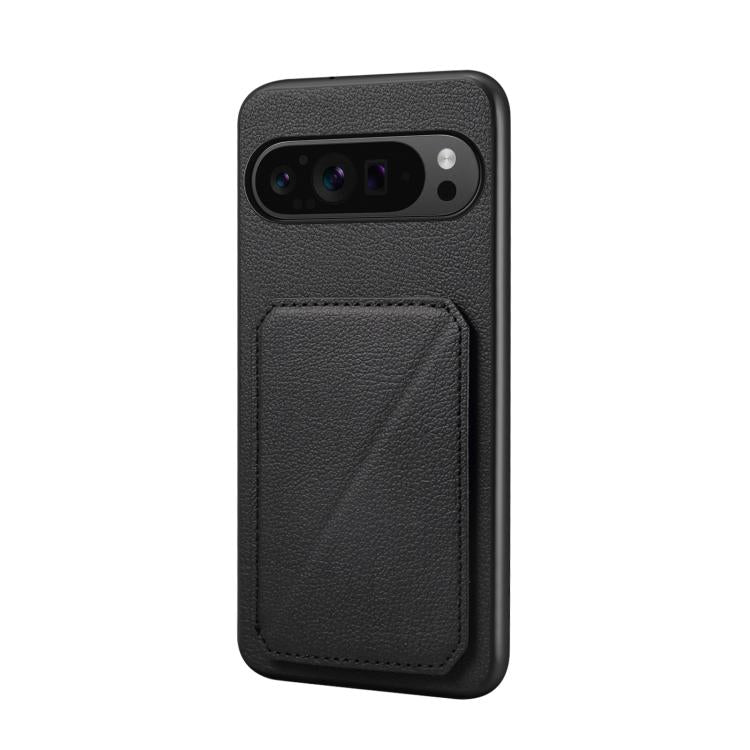 For Google Pixel 10 Pro / 10 D04 Calf Texture Dual Card Slot Holder Phone Case(Black) - Google Cases by buy2fix | Online Shopping UK | buy2fix