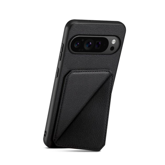 For Google Pixel 10 Pro / 10 D04 Calf Texture Dual Card Slot Holder Phone Case(Black) - Google Cases by buy2fix | Online Shopping UK | buy2fix