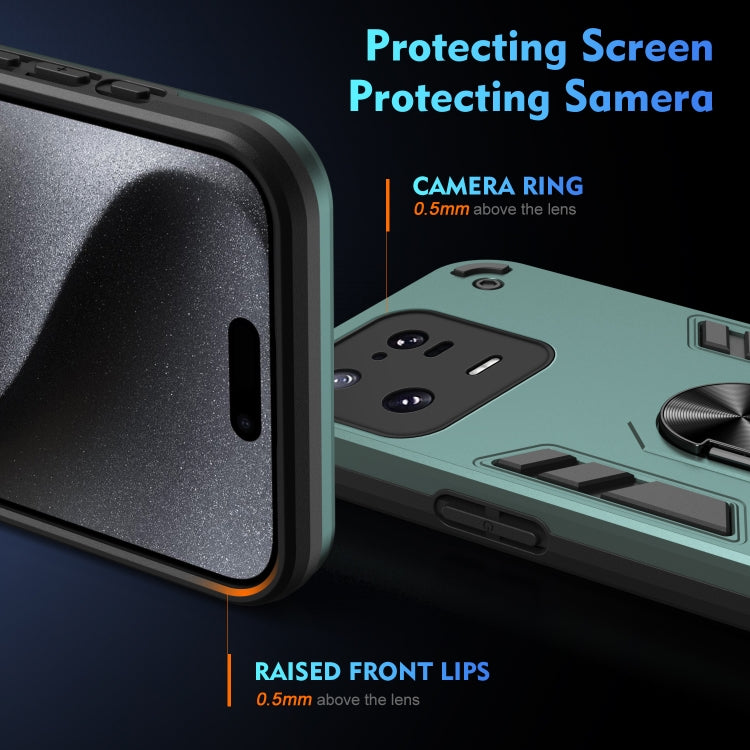 For Xiaomi 13 Pro Shockproof Metal Ring Holder Phone Case(Green) - Xiaomi Cases by buy2fix | Online Shopping UK | buy2fix