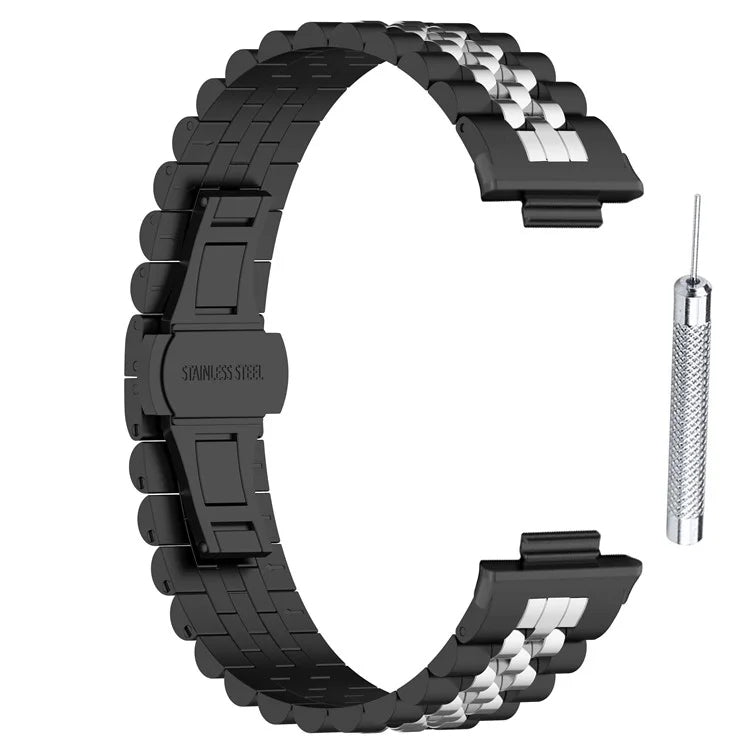 For Xiaomi Redmi Watch 4 Five-bead Butterfly Buckle Metal Watch Band(Black) - Watch Bands by buy2fix | Online Shopping UK | buy2fix