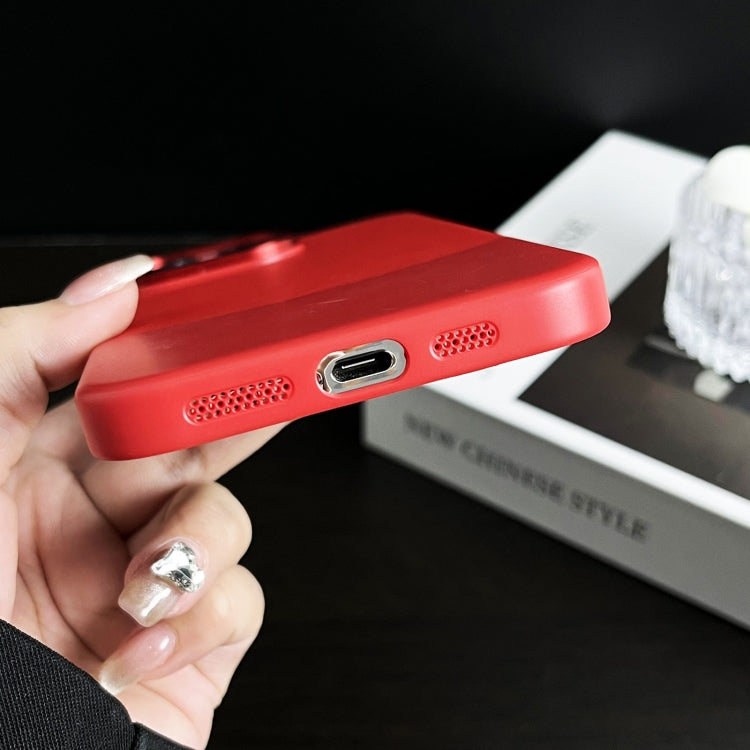 For iPhone 16 Plus Napa Texture PC + Leather Phone Case(Red) by buy2fix