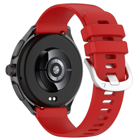 For Xiaomi Watch 2 Liquid Glossy Silver Buckle Silicone Watch Band(Red) by buy2fix