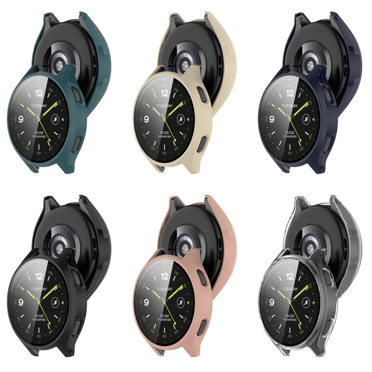 For Xiaomi Watch 2 PC + Tempered Film Integrated Watch Protective Case(Pine Green) by buy2fix