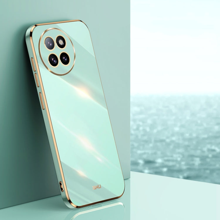 For Xiaomi Civi 4 Pro XINLI Straight Edge 6D Electroplate TPU Phone Case(Mint Green) - Xiaomi Cases by XINLI | Online Shopping UK | buy2fix