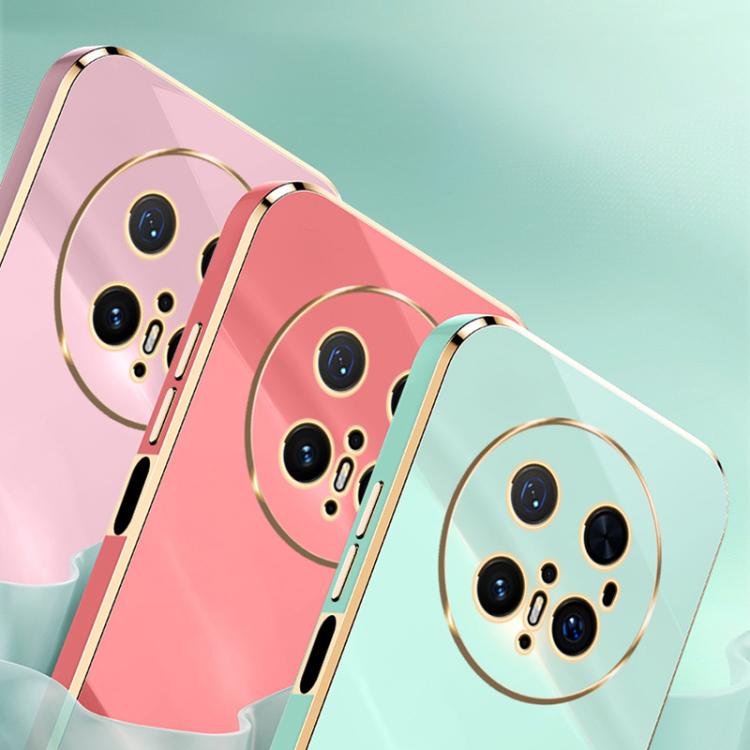 For Huawei Mate 70 Pro / 70 Pro+ XINLI Straight 6D Plating Gold Edge TPU Phone Case(Mint Green) by XINLI