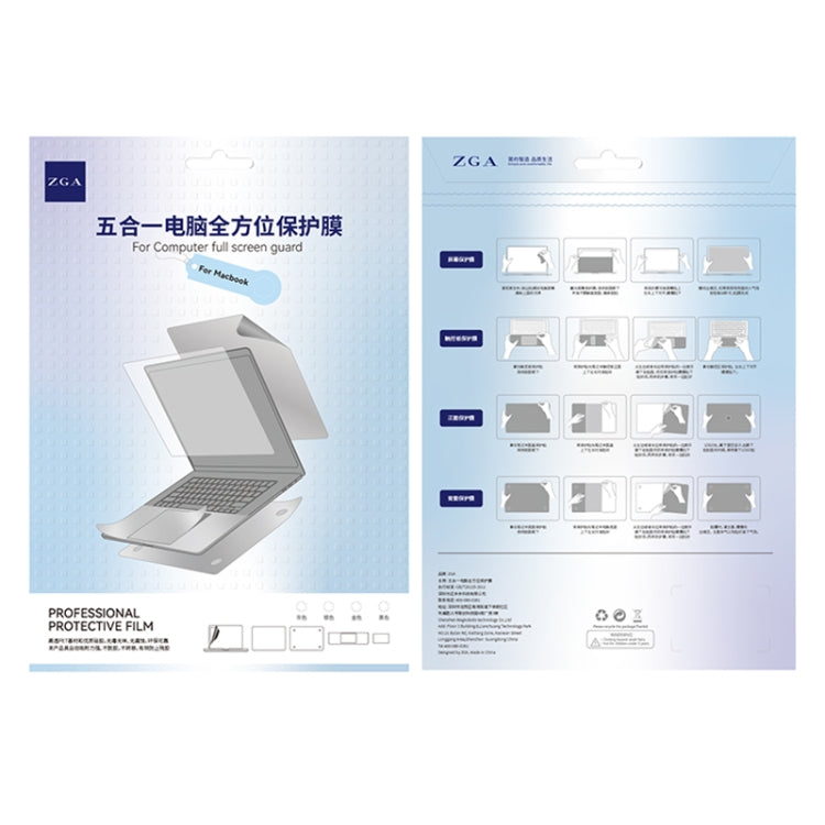 For MacBook Pro 13.3 inch 2020 ZGA 5 in 1 Laptop All-round Protective Film(Silver) by ZGA