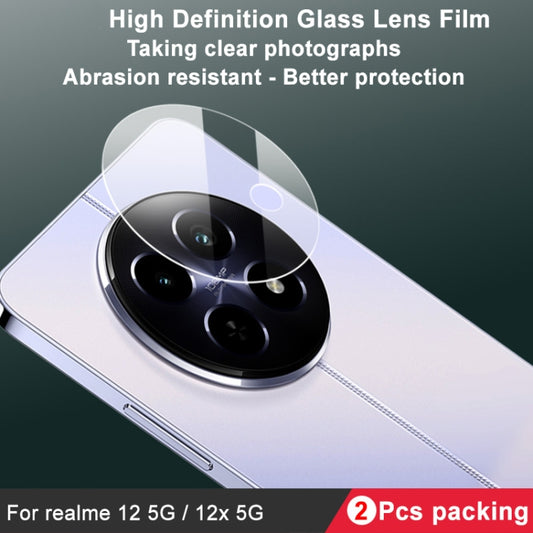 For Realme 12 5G / 12x 5G Global 2pcs/Set imak HD Glass Rear Camera Lens Film by imak