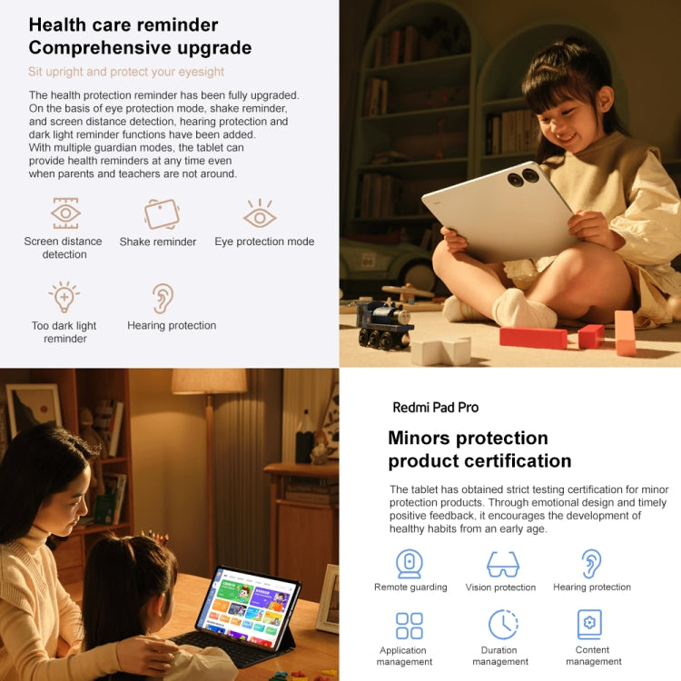 Xiaomi Redmi Pad Pro 12.1 inch Tablet PC, 6GB+128GB, HyperOS Qualcomm Snapdragon 7s Gen2 Octa Core, 10000mAh Battery(Dark Grey) by Xiaomi