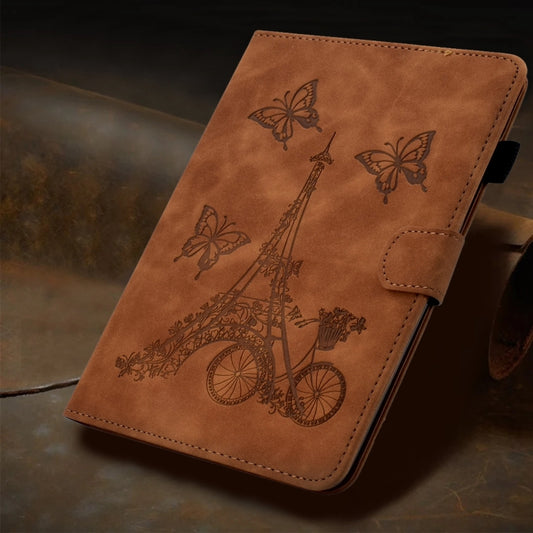 For Lenovo Tab M11 / Xiaoxin Pad 11 2024 Tower Embossed Leather Smart Tablet Case(Brown) by buy2fix