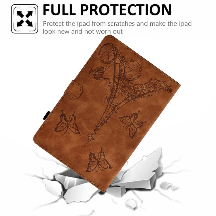 For Lenovo Tab M11 / Xiaoxin Pad 11 2024 Tower Embossed Leather Smart Tablet Case(Brown) by buy2fix