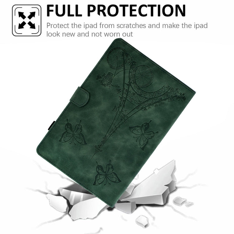 For Lenovo Tab M11 / Xiaoxin Pad 11 2024 Tower Embossed Leather Smart Tablet Case(Green) by buy2fix