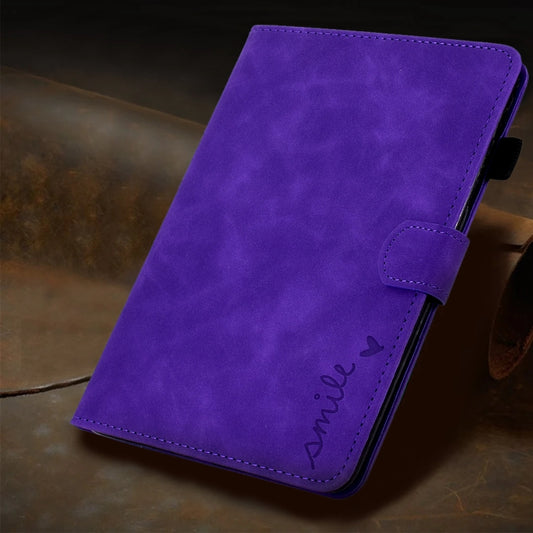 For Lenovo Tab M11 / Xiaoxin Pad 11 2024 Smile Embossed Smart Leather Tablet Case(Purple) by buy2fix
