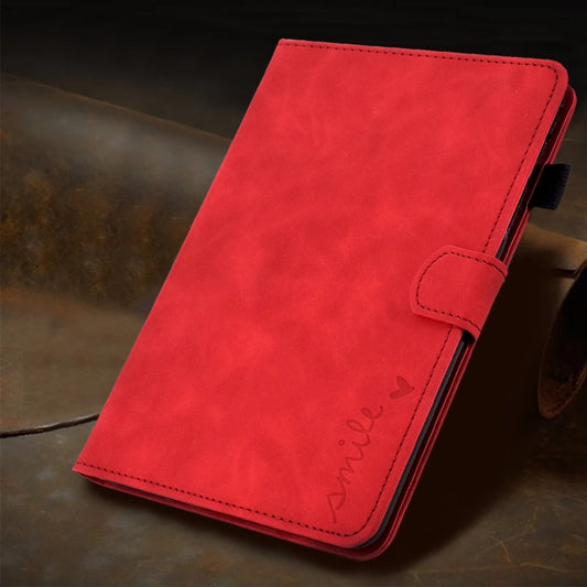 For Lenovo Tab M11 / Xiaoxin Pad 11 2024 Smile Embossed Smart Leather Tablet Case(Red) by buy2fix