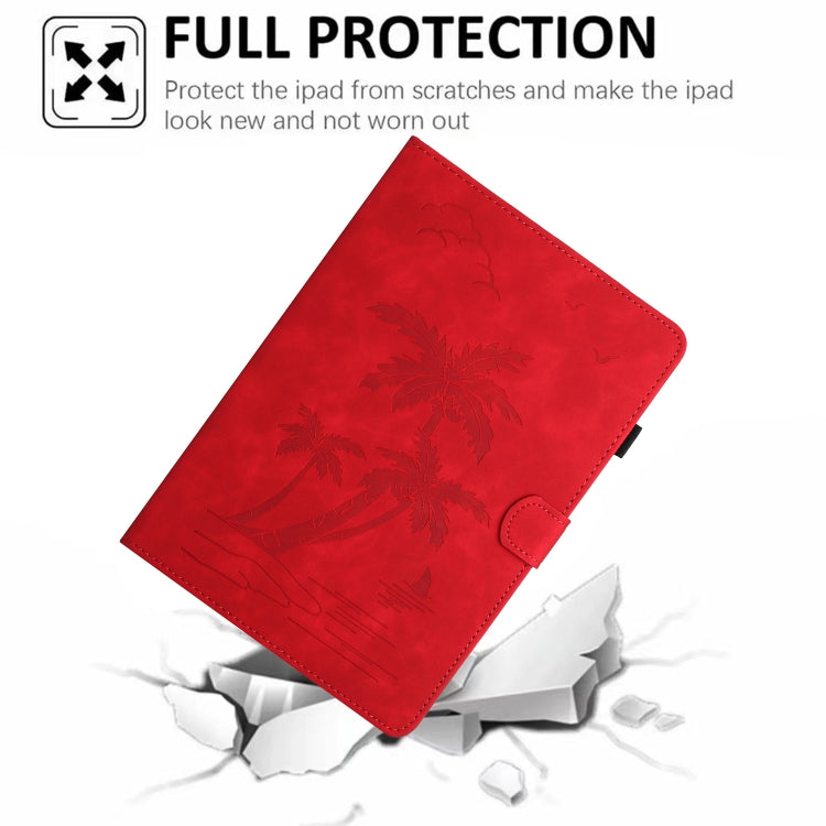 For 7 inch Universal Coconut Tree Embossed Leather Tablet Case(Red) - 7 inch by buy2fix | Online Shopping UK | buy2fix