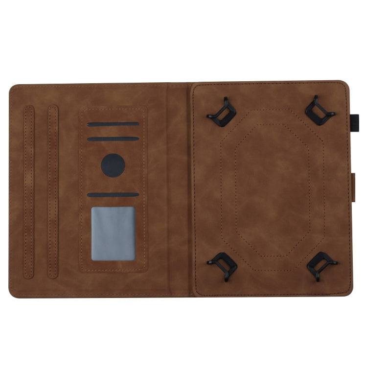 For 7 inch Universal Coconut Tree Embossed Leather Tablet Case(Brown) - 7 inch by buy2fix | Online Shopping UK | buy2fix