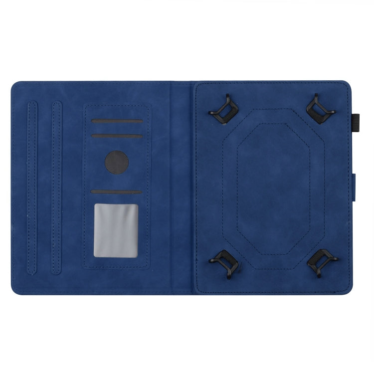 For 10 inch Universal Coconut Tree Embossed Leather Tablet Case(Blue) - 10 - 11 inch by buy2fix | Online Shopping UK | buy2fix