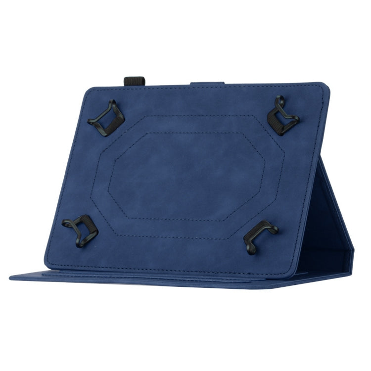 For 10 inch Universal Coconut Tree Embossed Leather Tablet Case(Blue) - 10 - 11 inch by buy2fix | Online Shopping UK | buy2fix