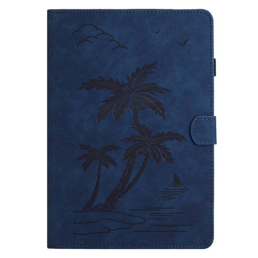 For Samsung Galaxy Tab A 10.1 T580/T585 Coconut Tree Embossed Smart Leather Tablet Case(Blue) by buy2fix