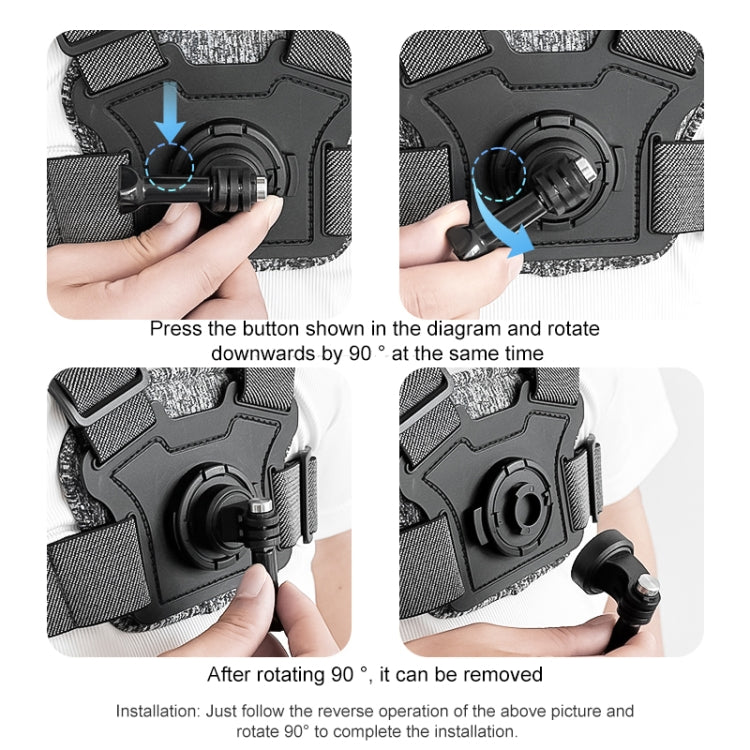 3 in 1 Adjustable Body Mount Belt Chest Strap with Mount & Screw(Grey) - Chest Belt by RUIGPRO | Online Shopping UK | buy2fix