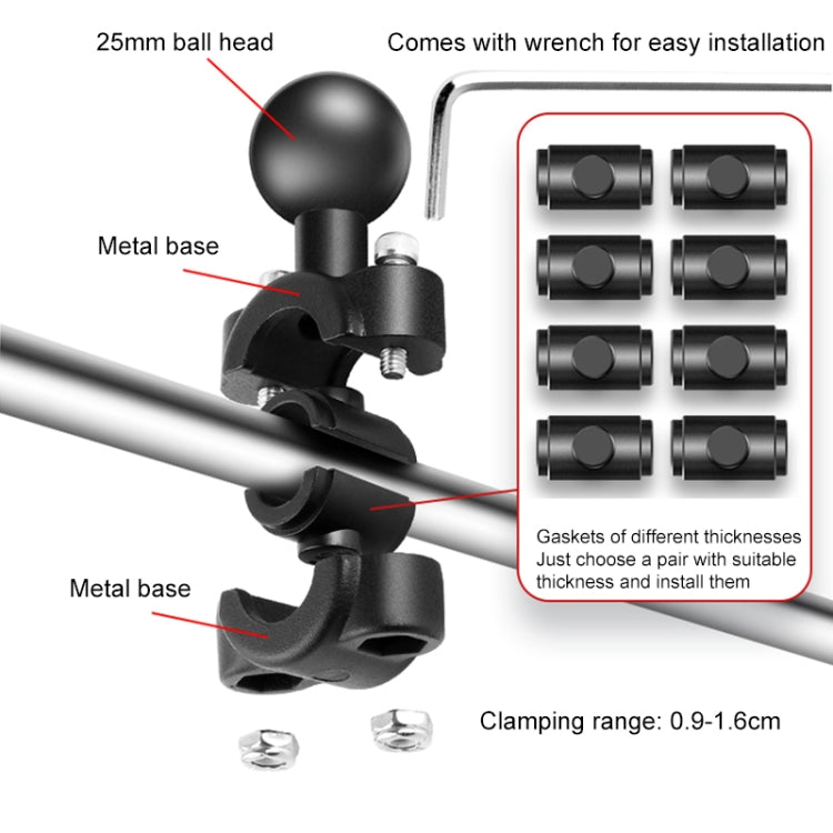 Motorcycle Clamps Handlebar Fixed Mount 3 in 1 U-Type Mount Selfie Stick - Holder by buy2fix | Online Shopping UK | buy2fix