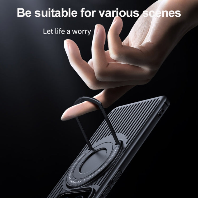 For Xiaomi 14 Cooling MagSafe Magnetic Ring Holder PC Phone Case(Blue) by buy2fix