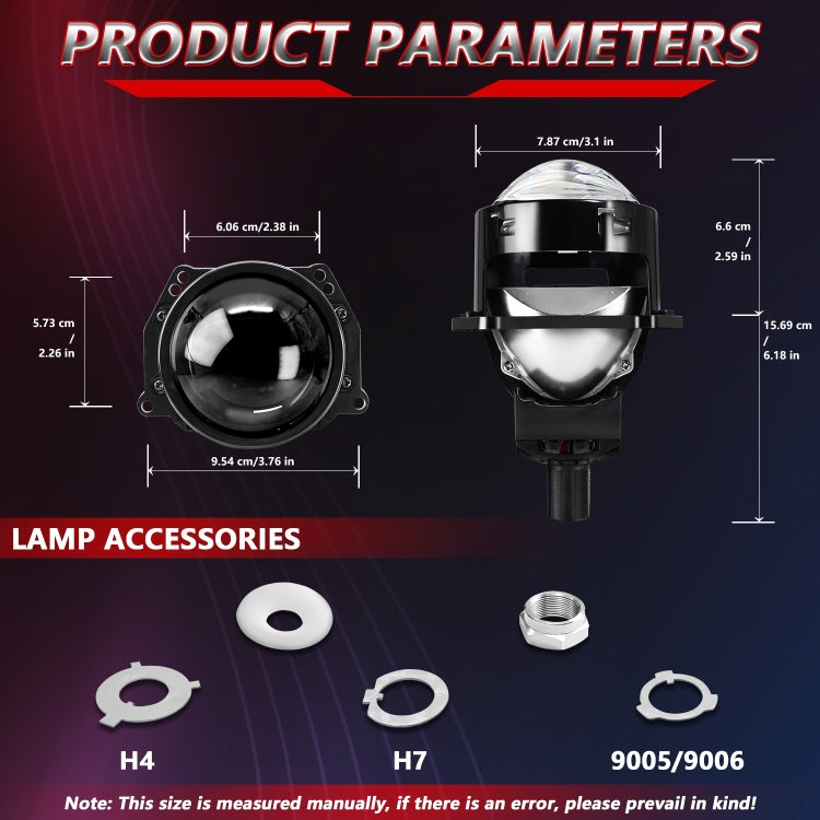 T01 1 Pair 3 inch Car Bifocal LED Lens Headlight, Left Driving (Black) - LED Headlamps by buy2fix | Online Shopping UK | buy2fix