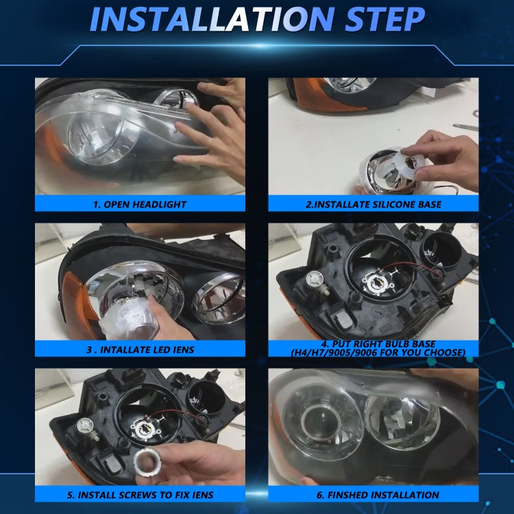 T02 1 Pair 2.5 inch Car Bifocal LED Lens Headlight, Left Driving(Black) - LED Headlamps by buy2fix | Online Shopping UK | buy2fix