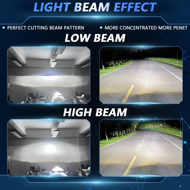 T02 1 Pair 2.5 inch Car Bifocal LED Lens Headlight, Left Driving(Black) - LED Headlamps by buy2fix | Online Shopping UK | buy2fix