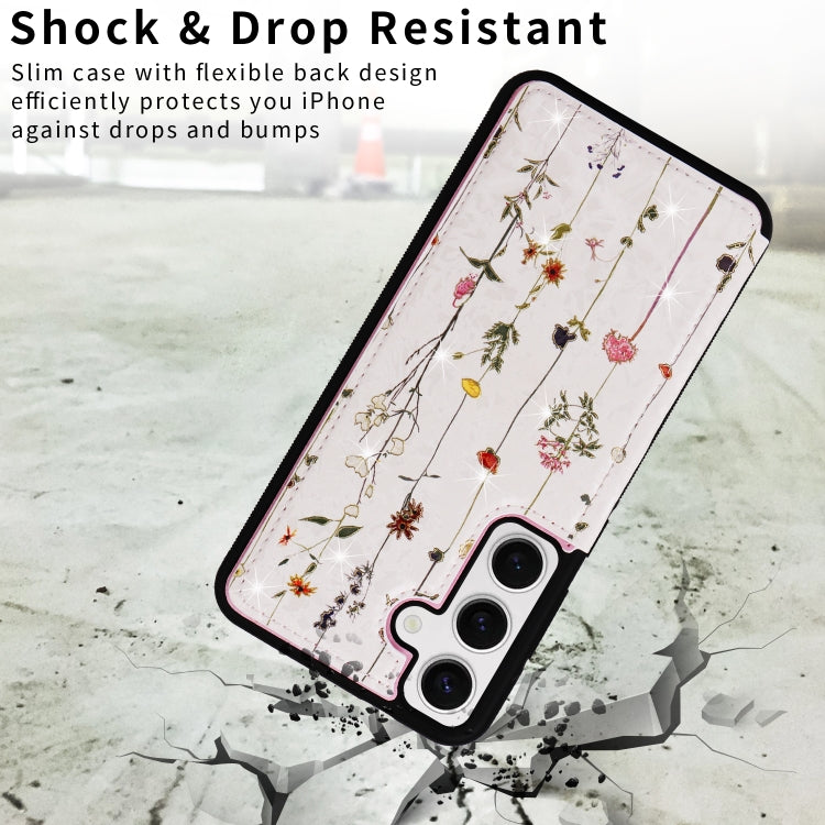 For Samsung Galaxy S25 5G Printed Double Buckle RFID Anti-theft Phone Case(Dried Flower World) by buy2fix