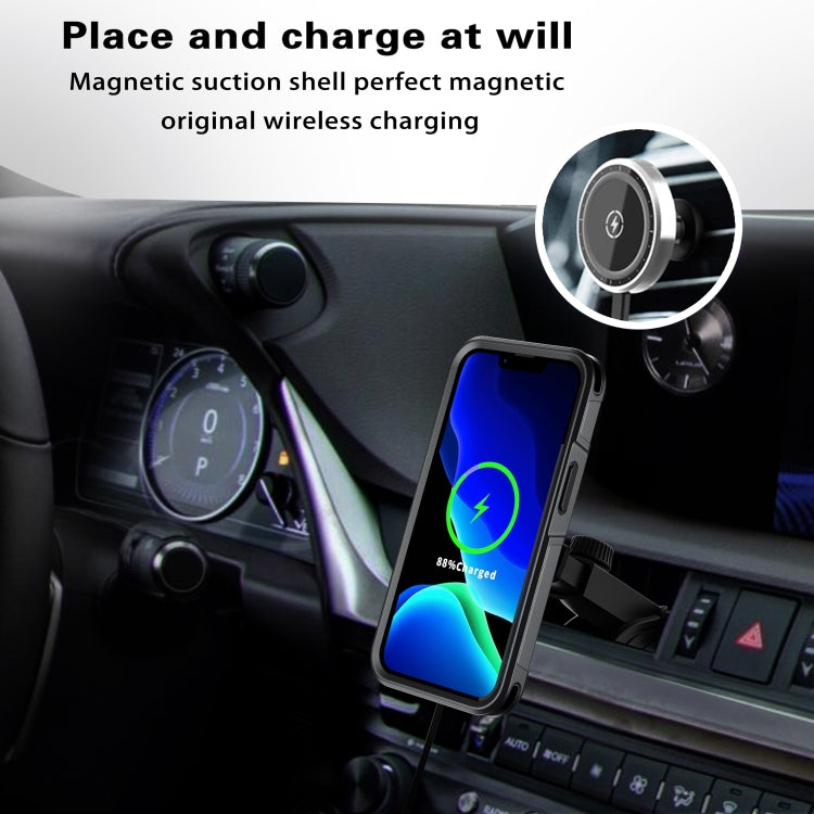 For iPhone 13 Pro RedPepper Armor Magsafe PC Hybrid TPU Phone Case(Black) by RedPepper