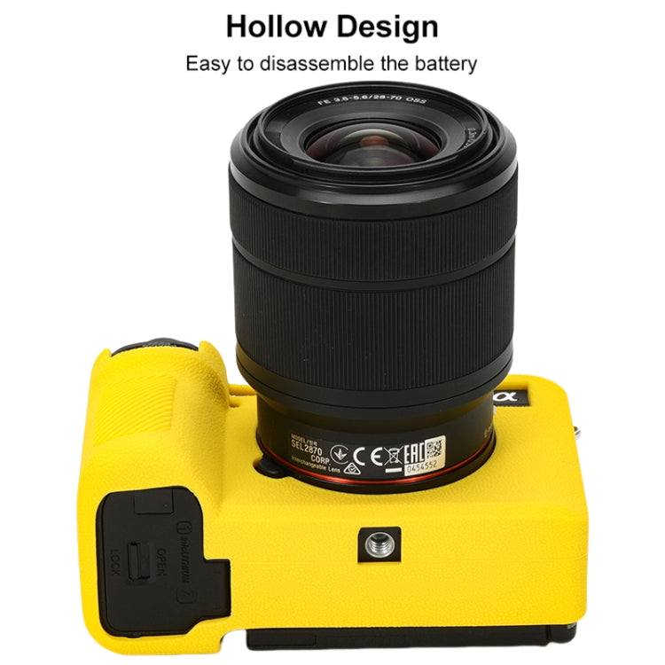For Sony ILCE-7CM2 / A7C II / A7CR Litchi Texture Soft Silicone Protective Case(Yellow) by buy2fix