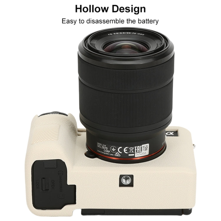 For Sony ILCE-7CM2 / A7C II / A7CR Litchi Texture Soft Silicone Protective Case(White) by buy2fix