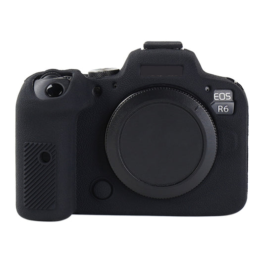 For Canon EOS R6 Mark II Litchi Texture Soft Silicone Protective Case(Black) by buy2fix