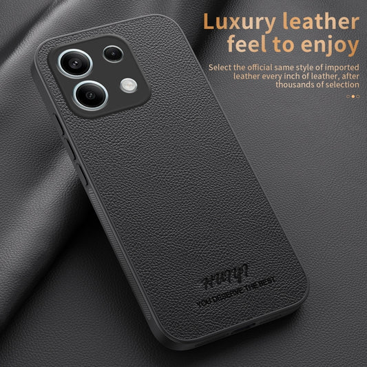 For Redmi Note 13 4G HUIYI Leather Magnetic Phone Case(Black) by buy2fix