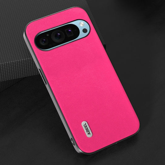 For Google Pixel 9 ABEEL Arashi Texture PU Phone Case(Rose Red) by buy2fix