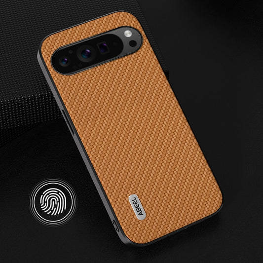 For Google Pixel 9 ABEEL Carbon Fiber Texture Protective Phone Case(Light Brown) by buy2fix