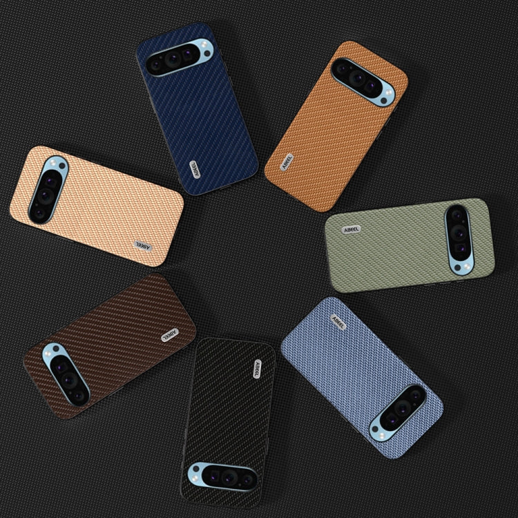 For Google Pixel 9 ABEEL Carbon Fiber Texture Protective Phone Case(Light Blue) by buy2fix