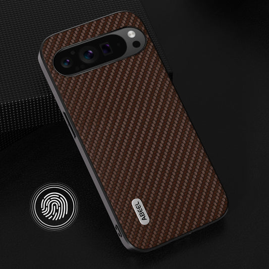 For Google Pixel 9 Pro ABEEL Carbon Fiber Texture Protective Phone Case(Dark Brown) by buy2fix
