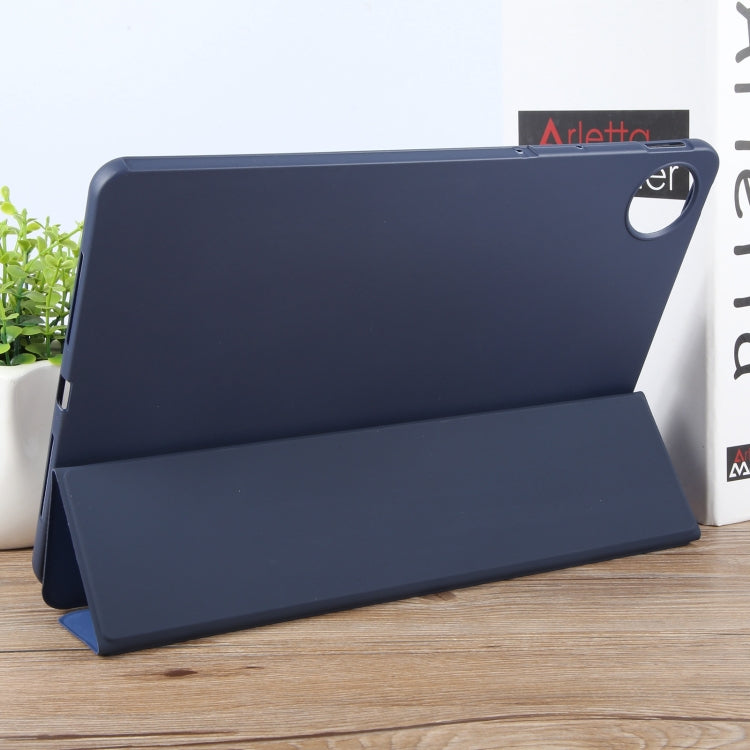 For Huawei MatePad Pro 11 2022/2024 Tri-fold Silicone Leather Tablet Case(Dark Blue) by buy2fix