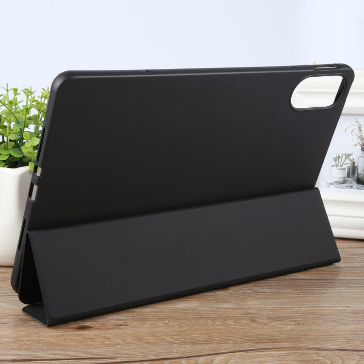 For Huawei MatePad SE 11 2024 Tri-fold Silicone Leather Tablet Case(Black) by buy2fix