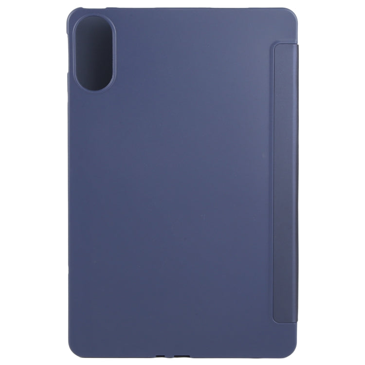 For Huawei MatePad SE 11 2024 Tri-fold Silicone Leather Tablet Case(Dark Blue) - Huawei by buy2fix | Online Shopping UK | buy2fix