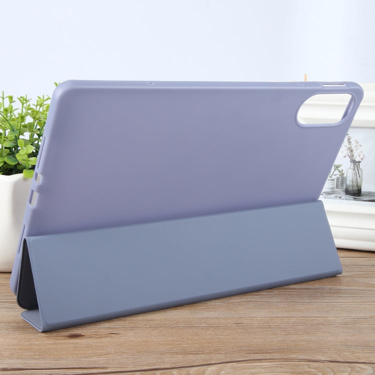 For Huawei MatePad SE 11 2024 Tri-fold Silicone Leather Tablet Case(Lavender) by buy2fix