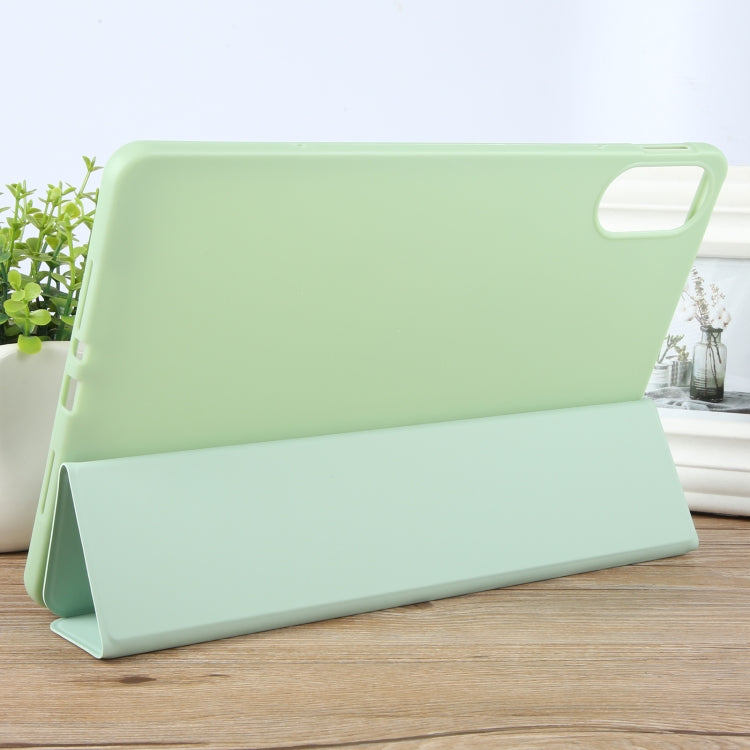 For Huawei MatePad SE 11 2024 Tri-fold Silicone Leather Tablet Case(Green) by buy2fix