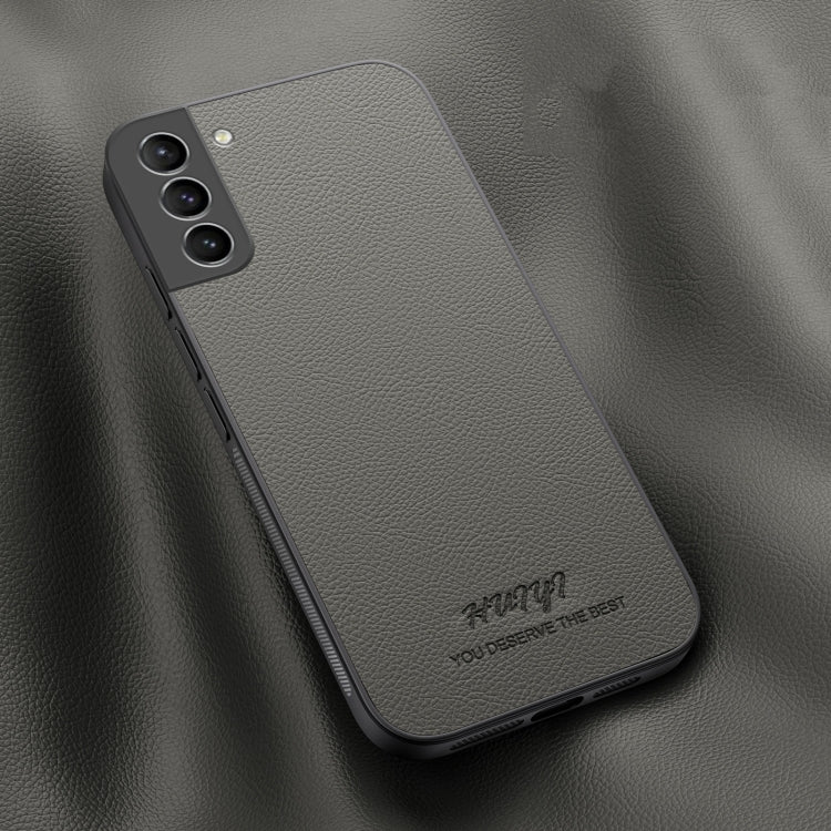 For Samsung Galaxy S21+ 5G HUIYI Leather Magnetic Phone Case(Grey) - Galaxy S21+ 5G Cases by buy2fix | Online Shopping UK | buy2fix